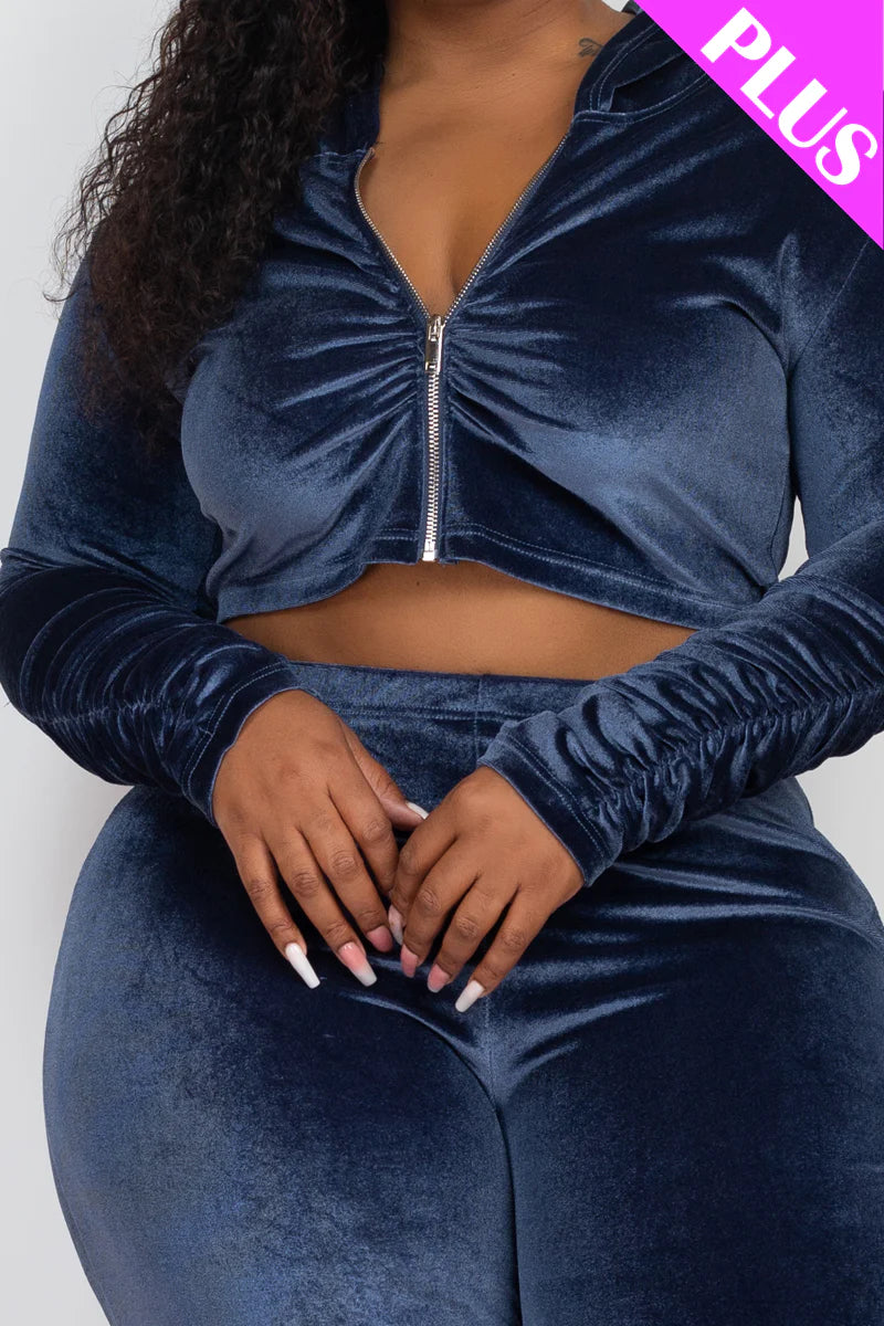 Velvet Navy Blue Set PLUS SIZE