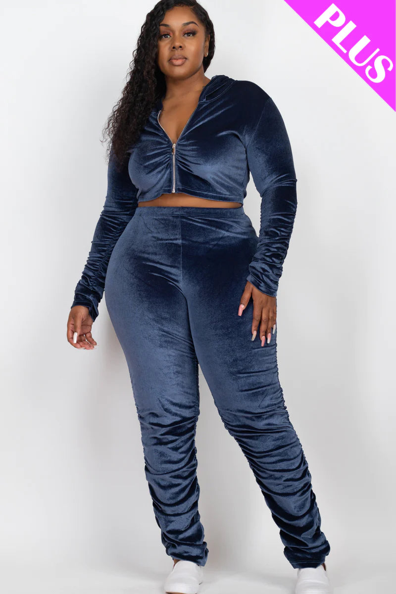 Velvet Navy Blue Set PLUS SIZE