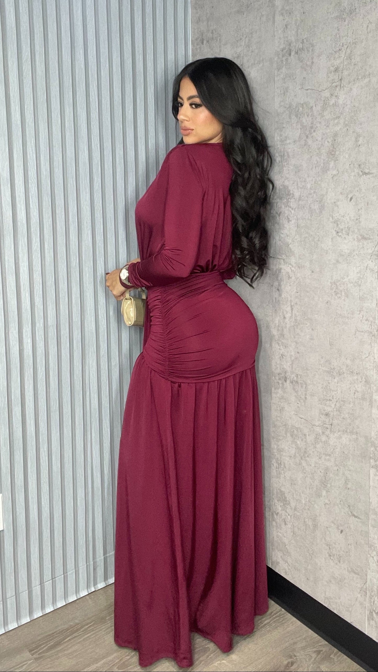 BURGUNDY MAXI DRESS