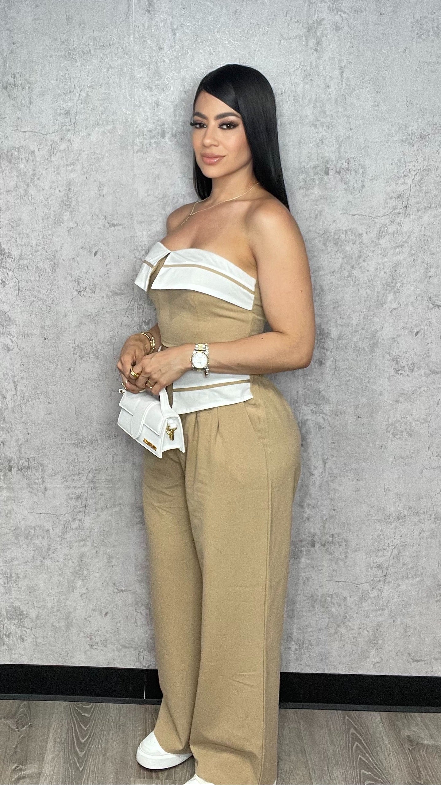 Shanon Pants Set Khaki