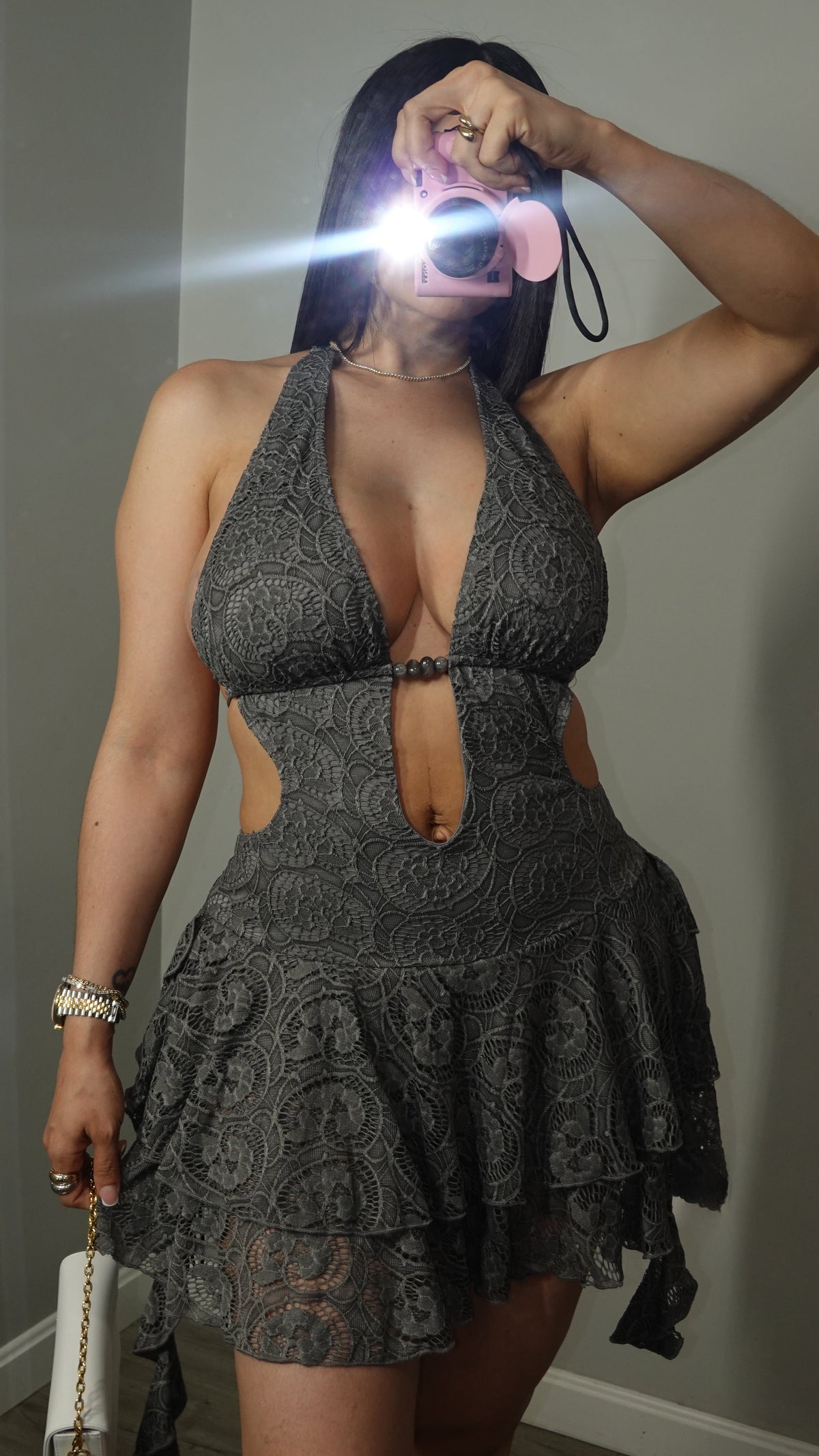 ROSHELL GREY DRESS