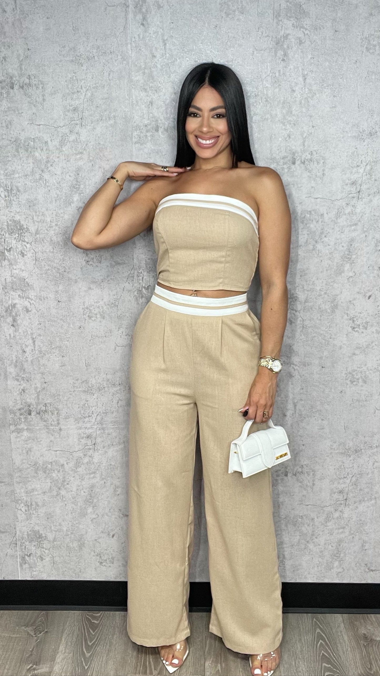 Linen 2pc Set Nude