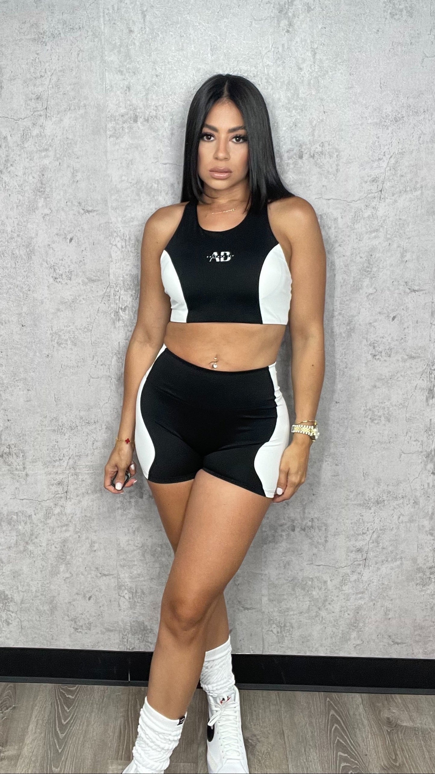 Ana Short Set Black and White