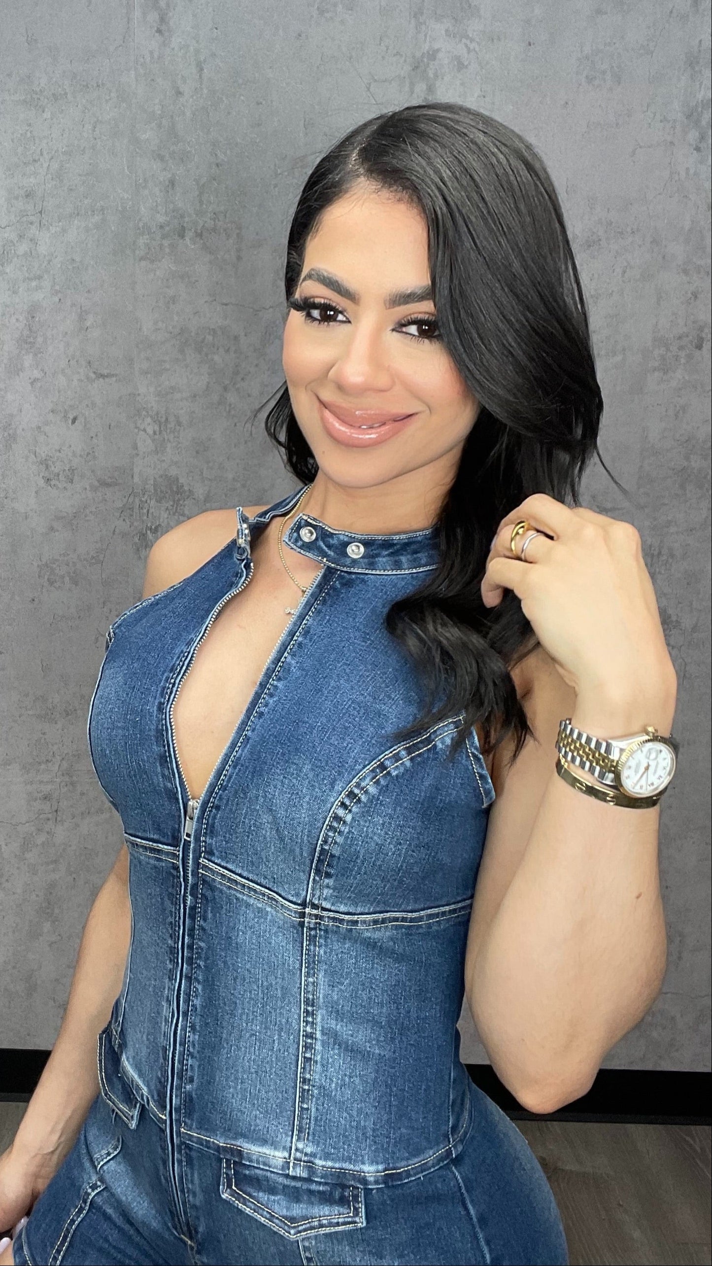 Tany Denim Romper
