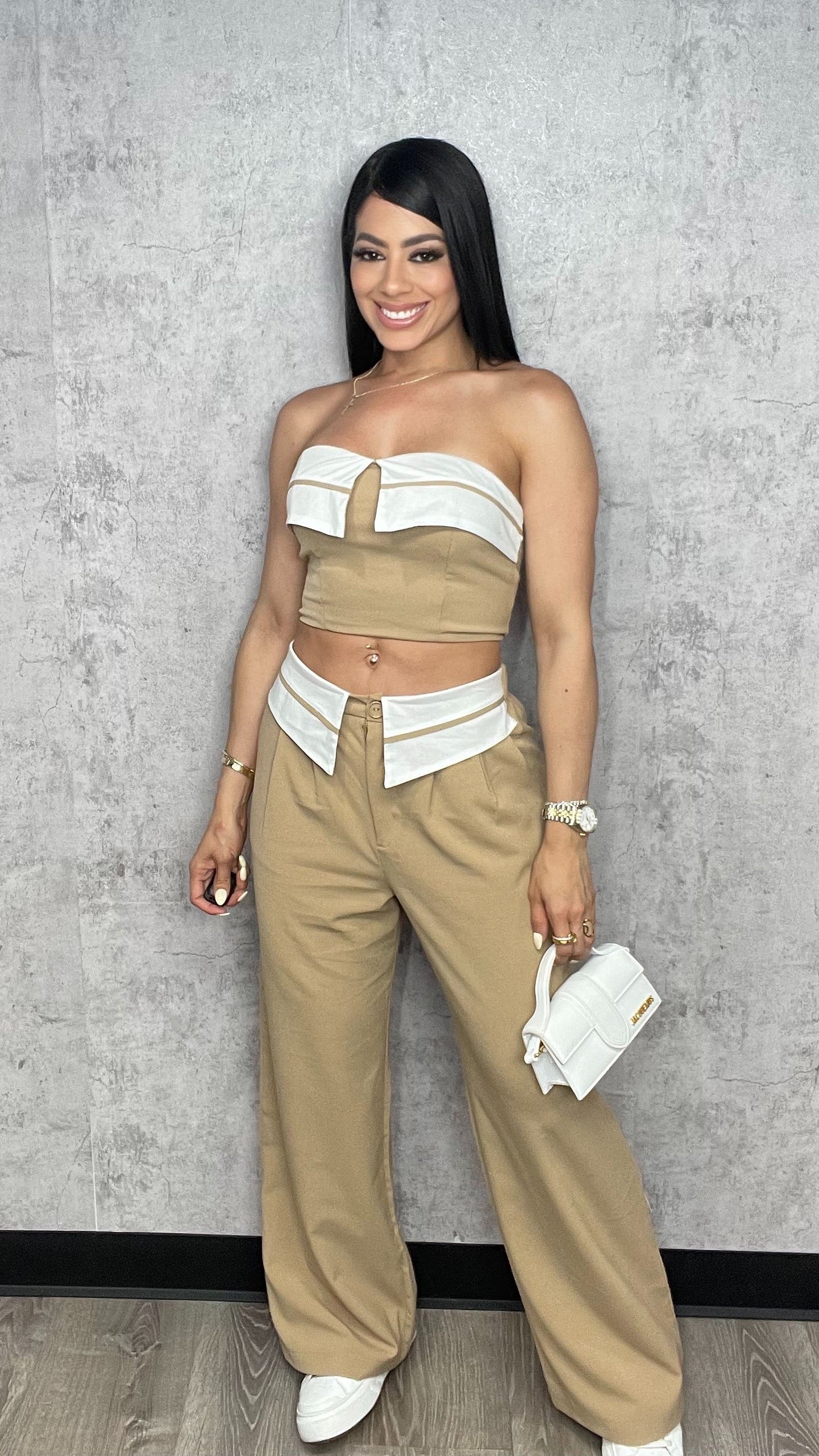 Shanon Pants Set Khaki
