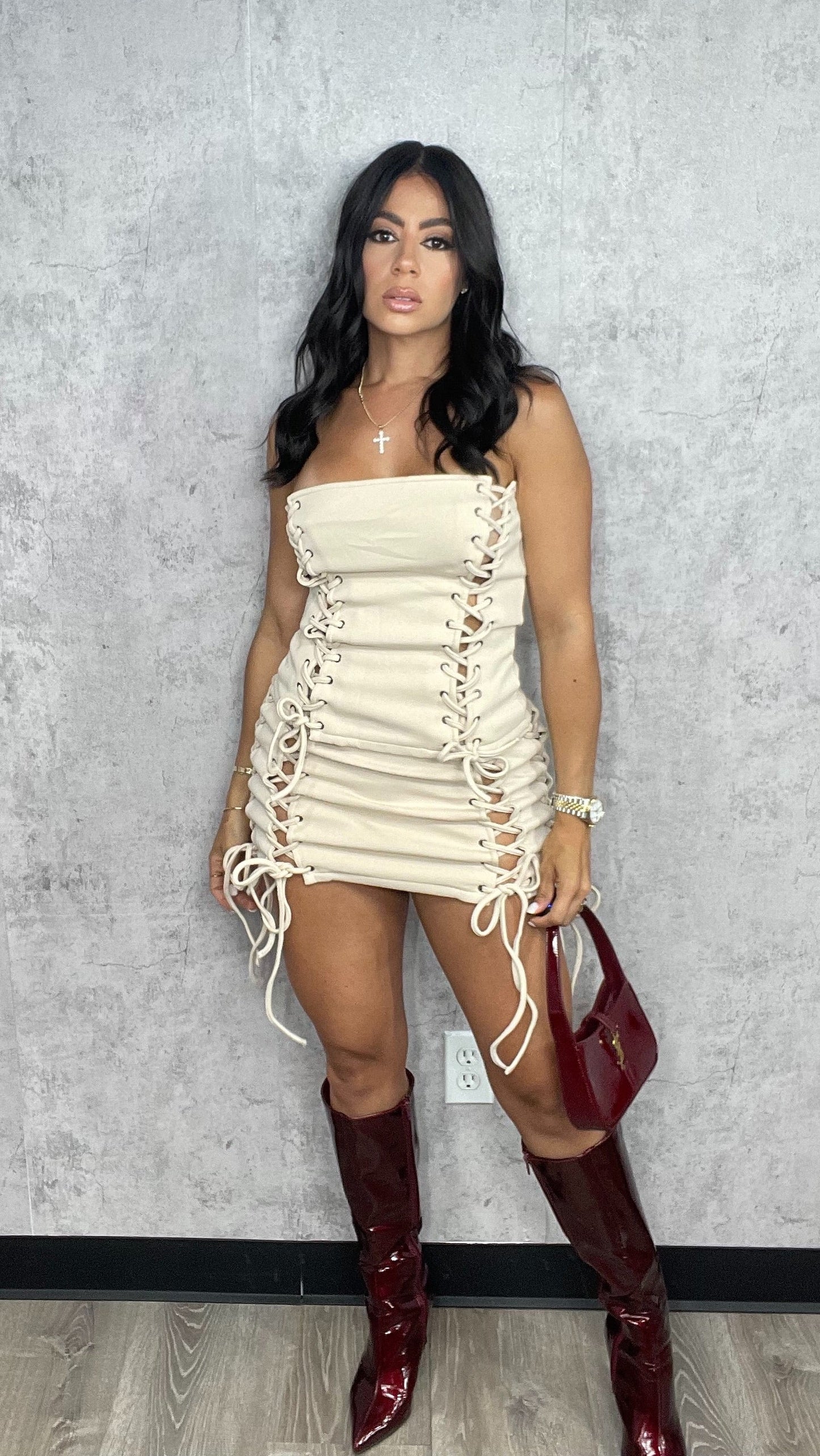 Leslie Lace Up Skirt Set