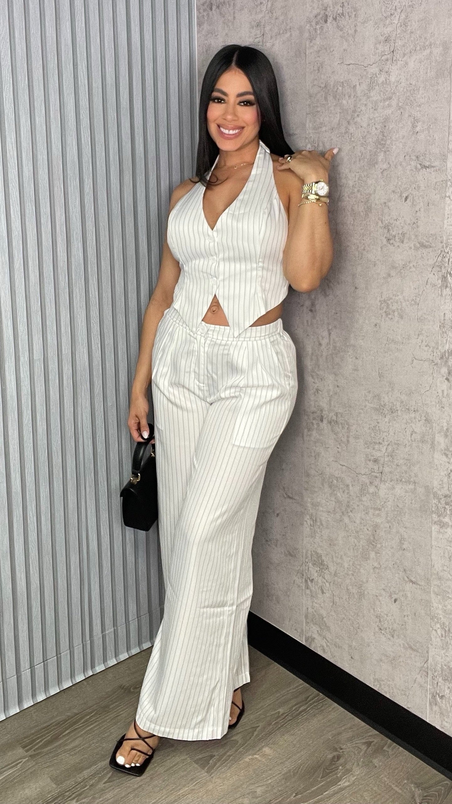 Letty Vest White Pants Set