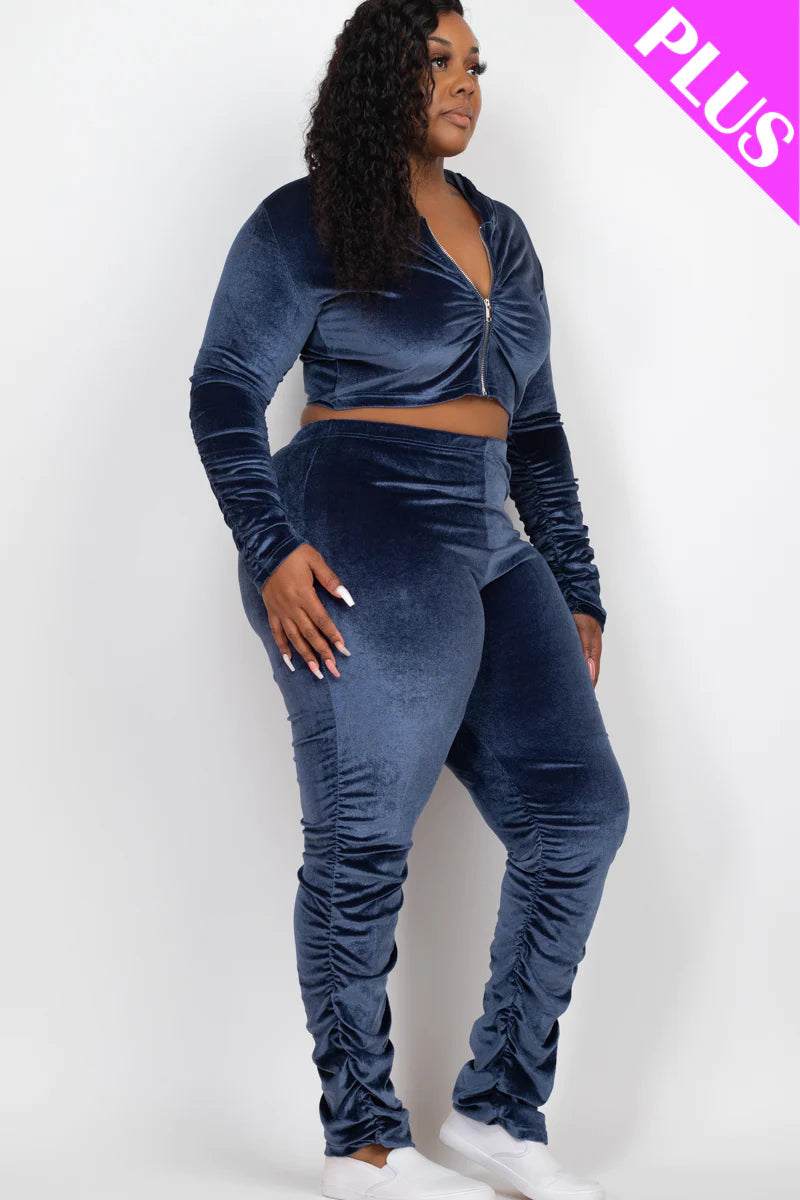 Velvet Navy Blue Set PLUS SIZE