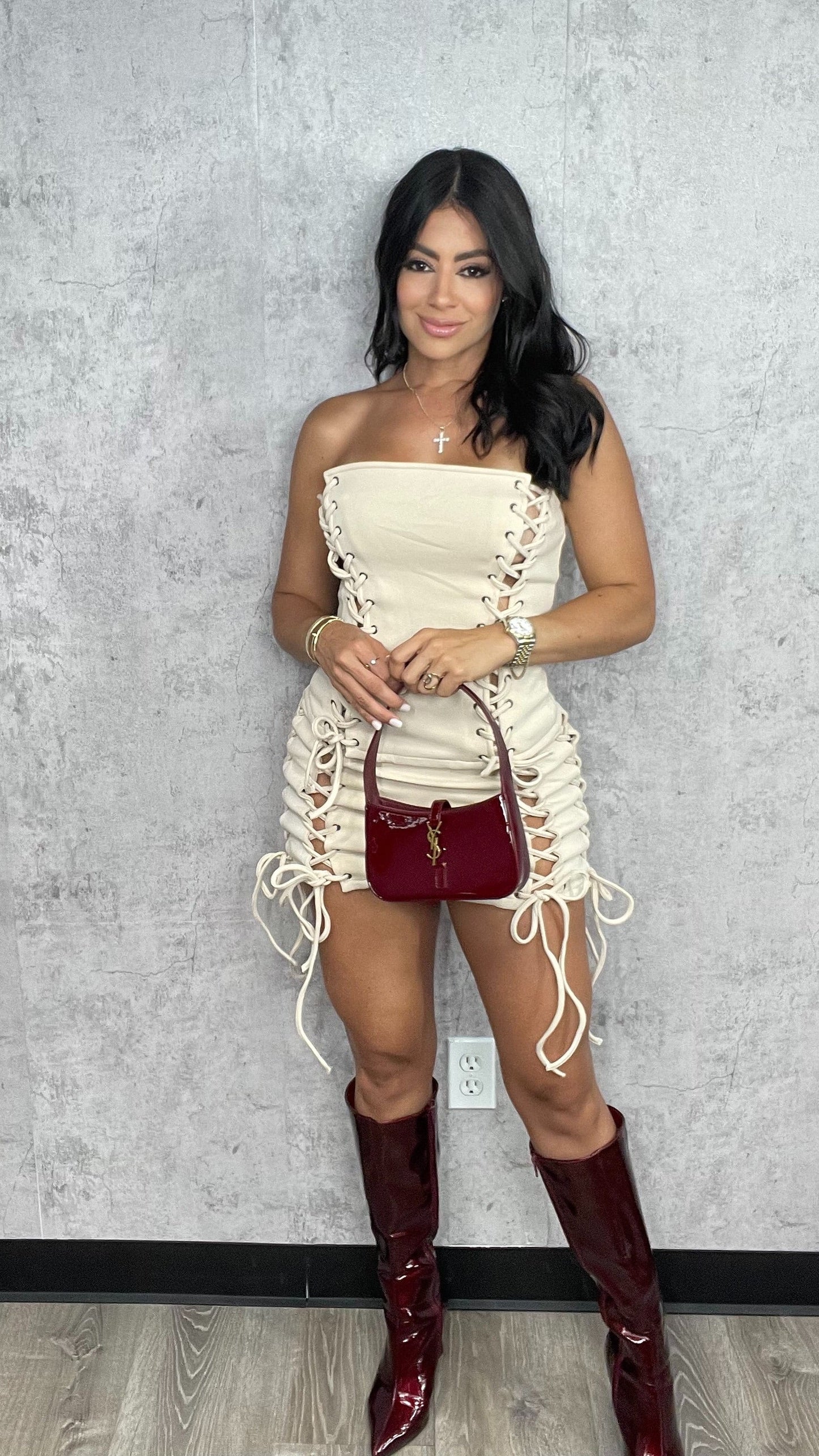 Leslie Lace Up Skirt Set