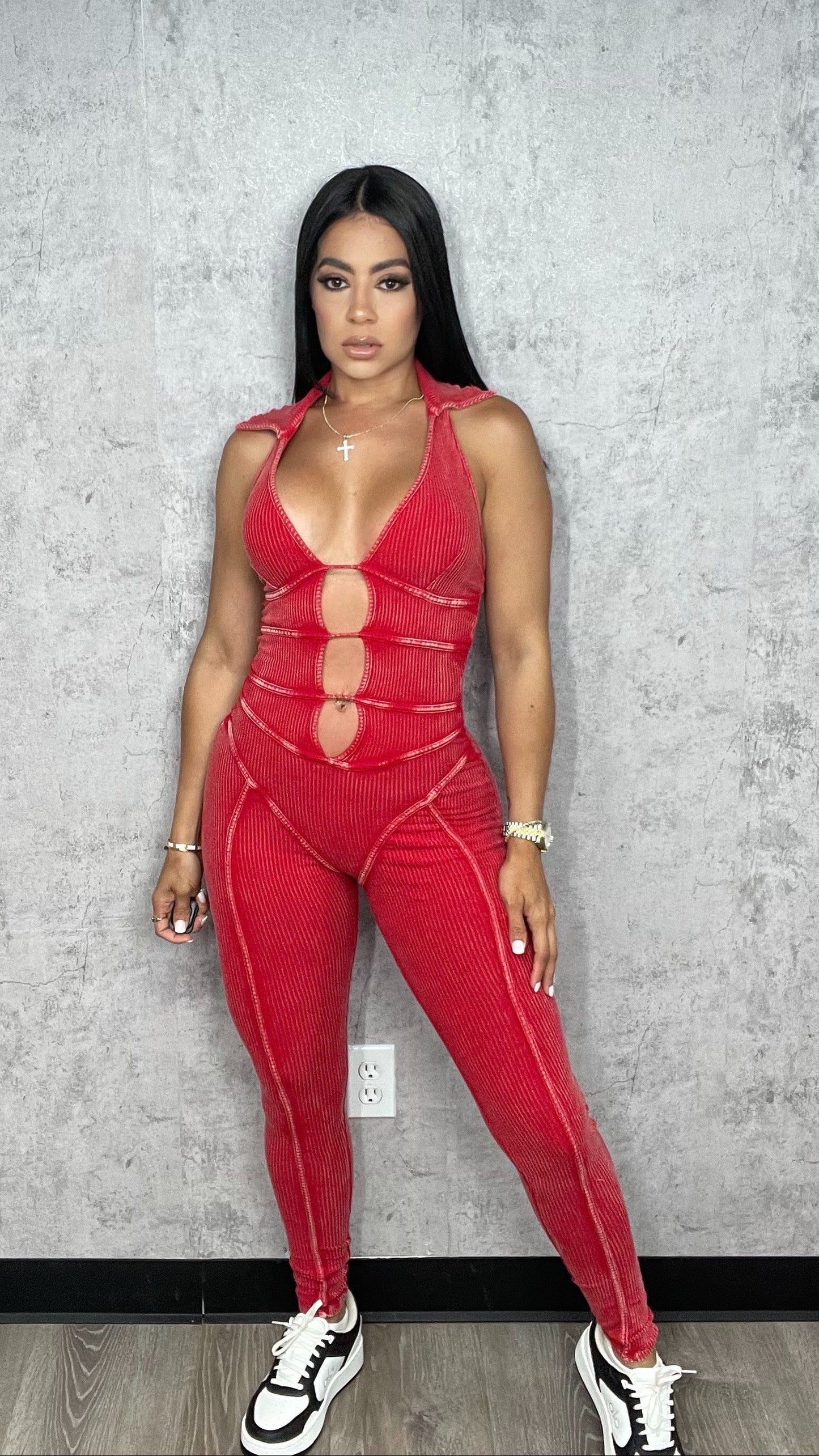 Karinna Red Mineral Jumpsuit