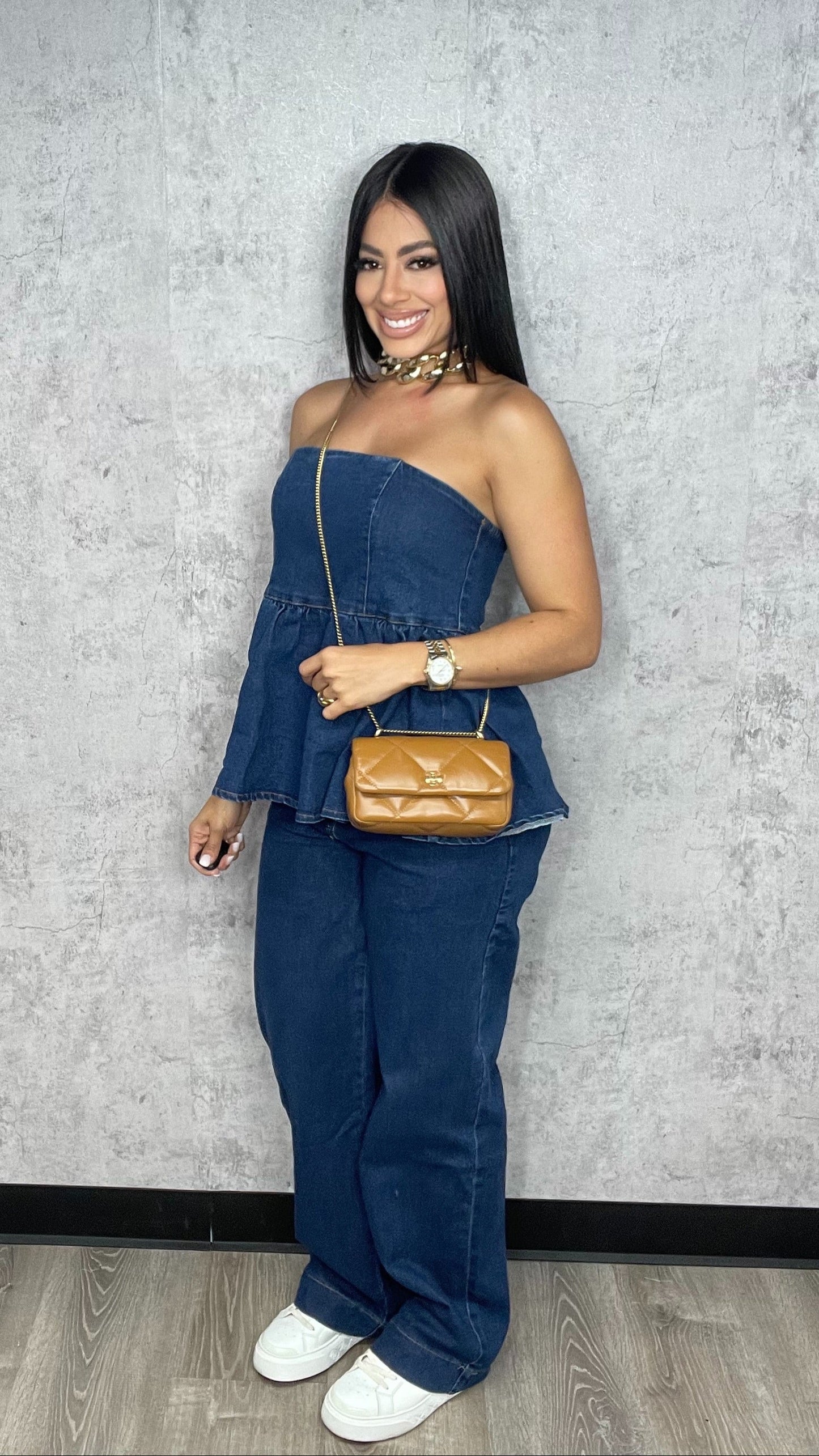 Khatalina Denim Pants Set