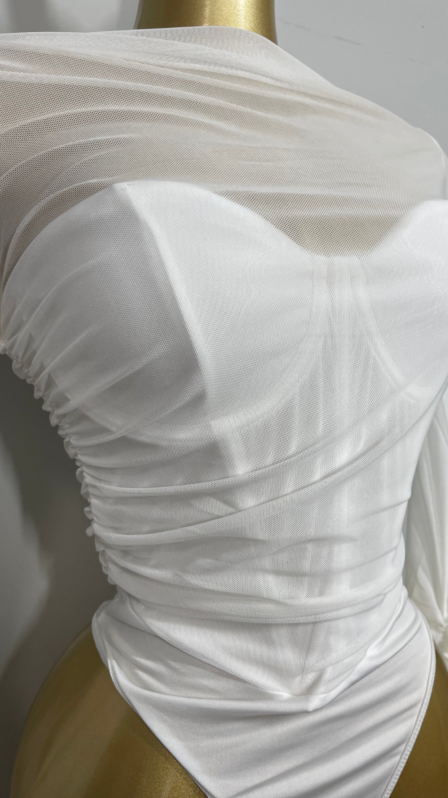 JANY MESH BODYSUIT WHITE