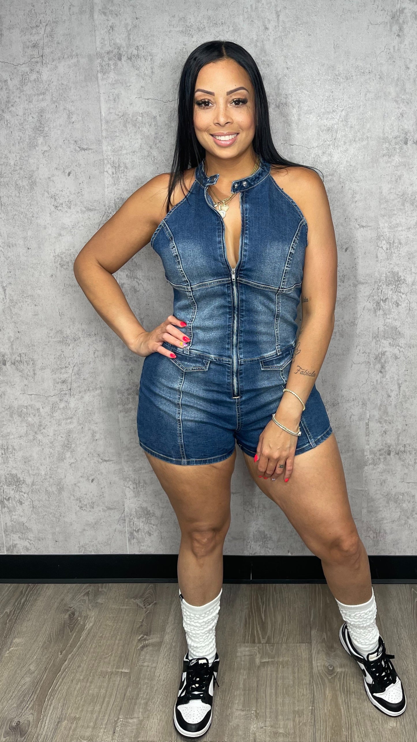 Tany Denim Romper