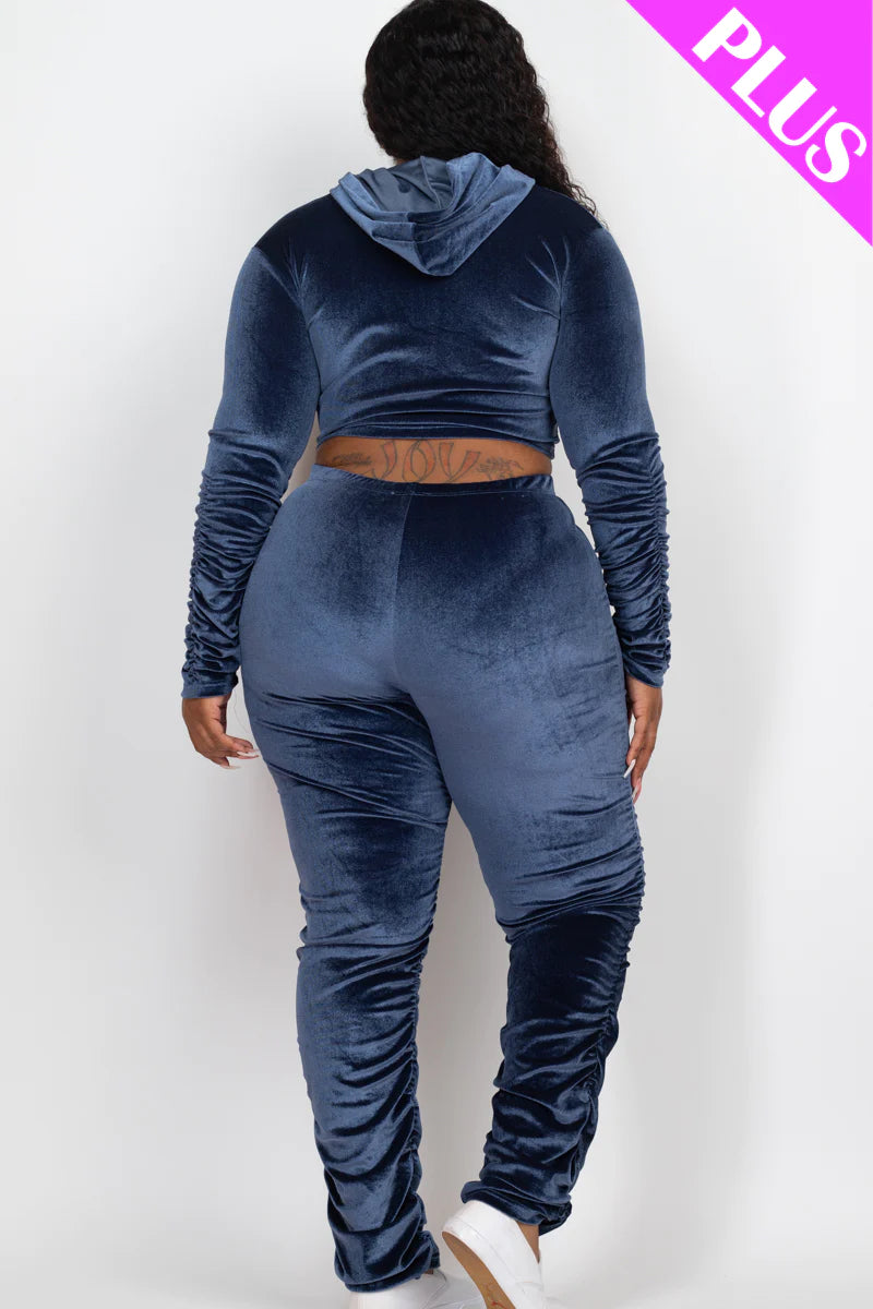 Velvet Navy Blue Set PLUS SIZE