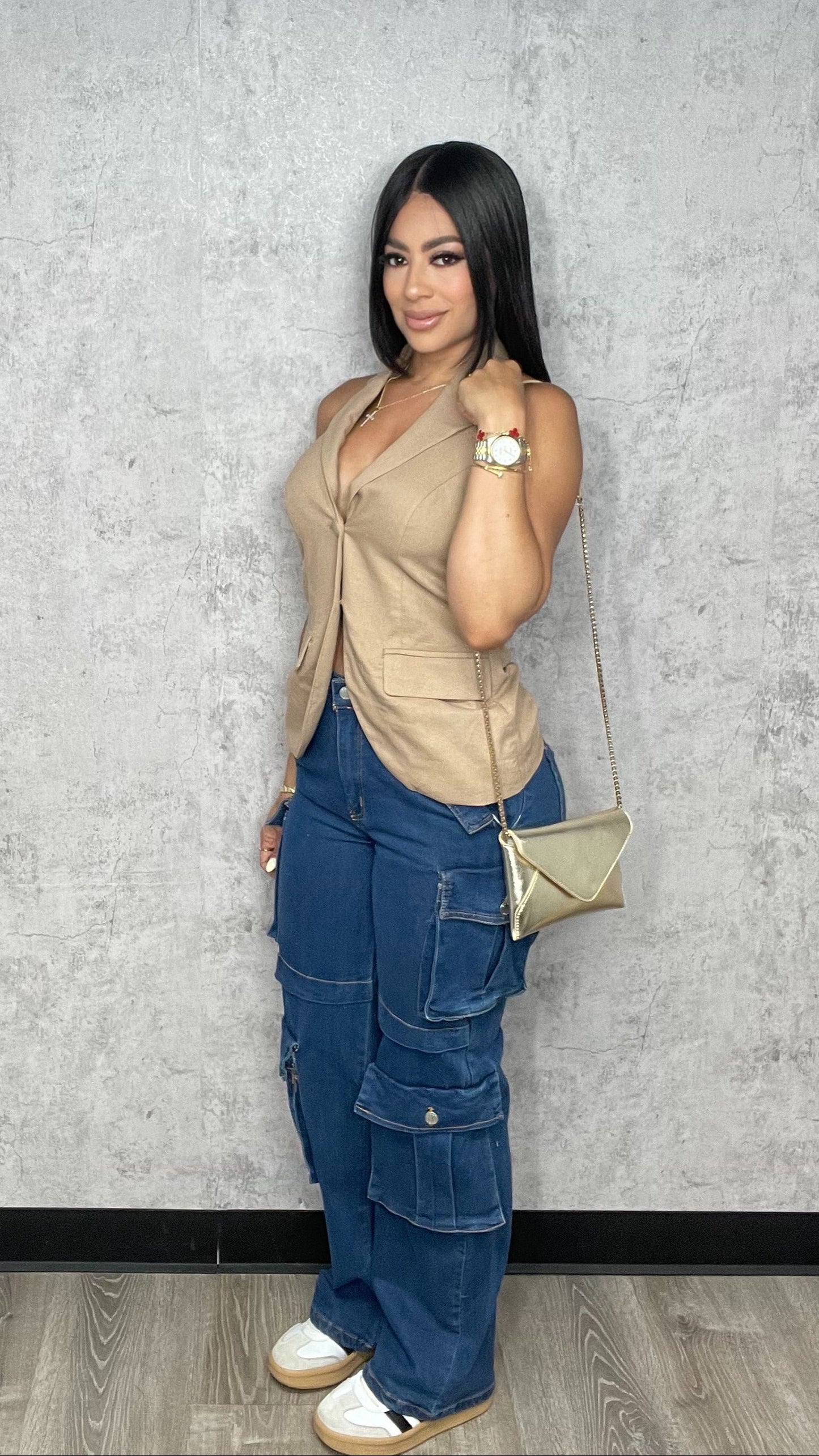 Cargo Denim Pants Stretch