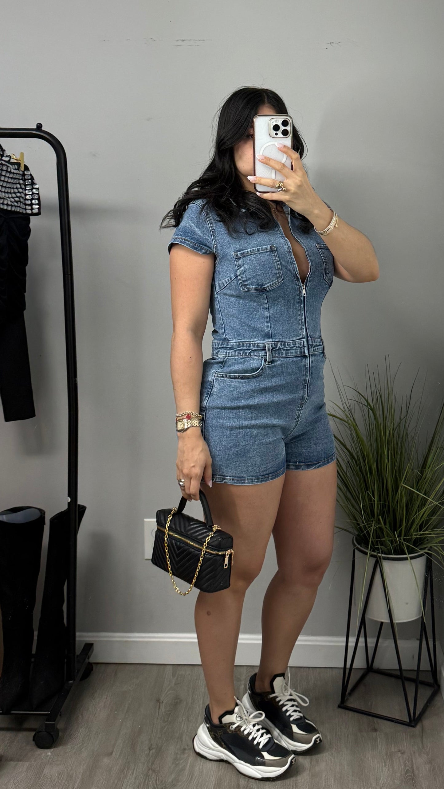 WANDA DENIM ROMPER
