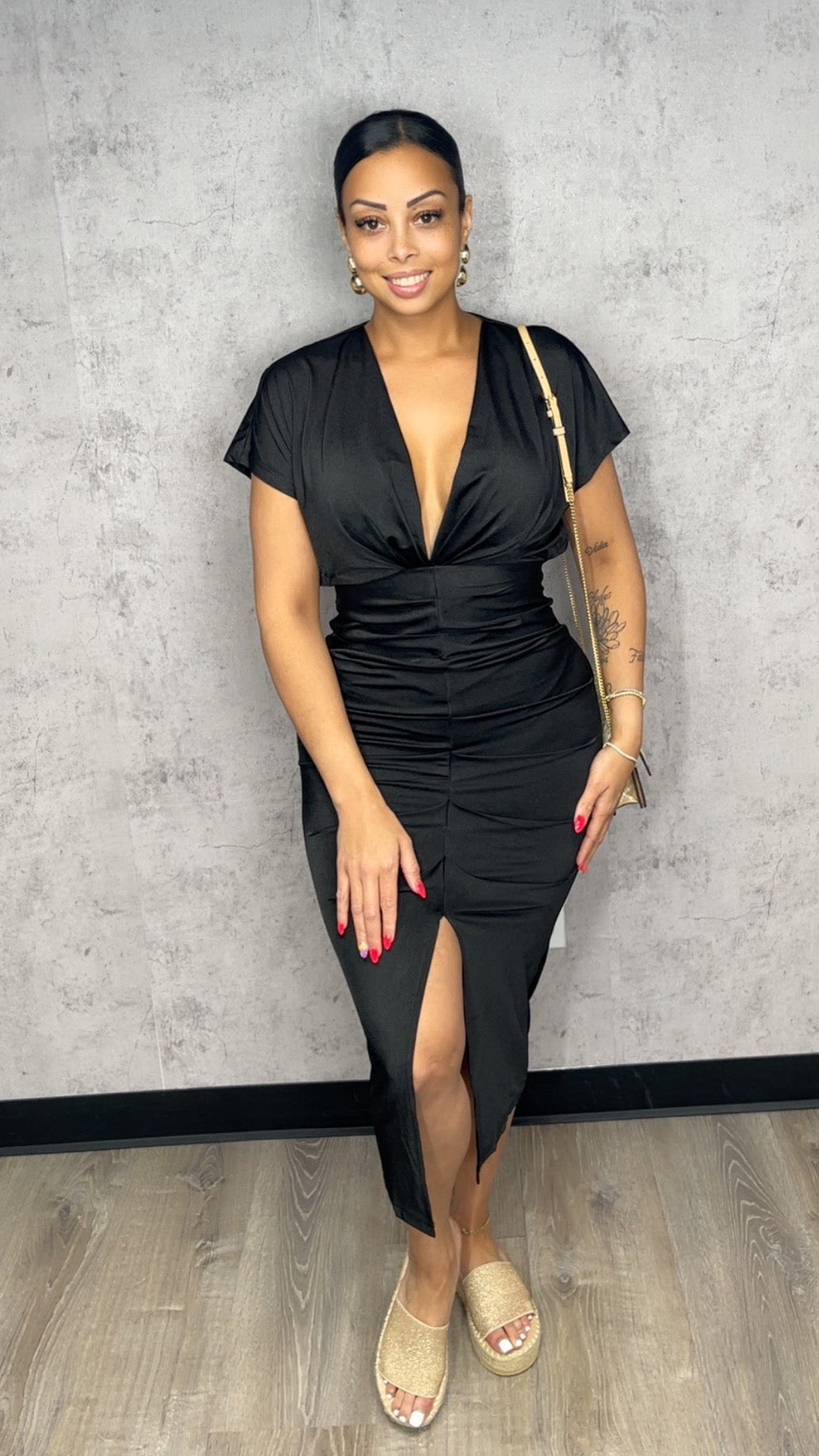 Miranda MIDI Black Dress