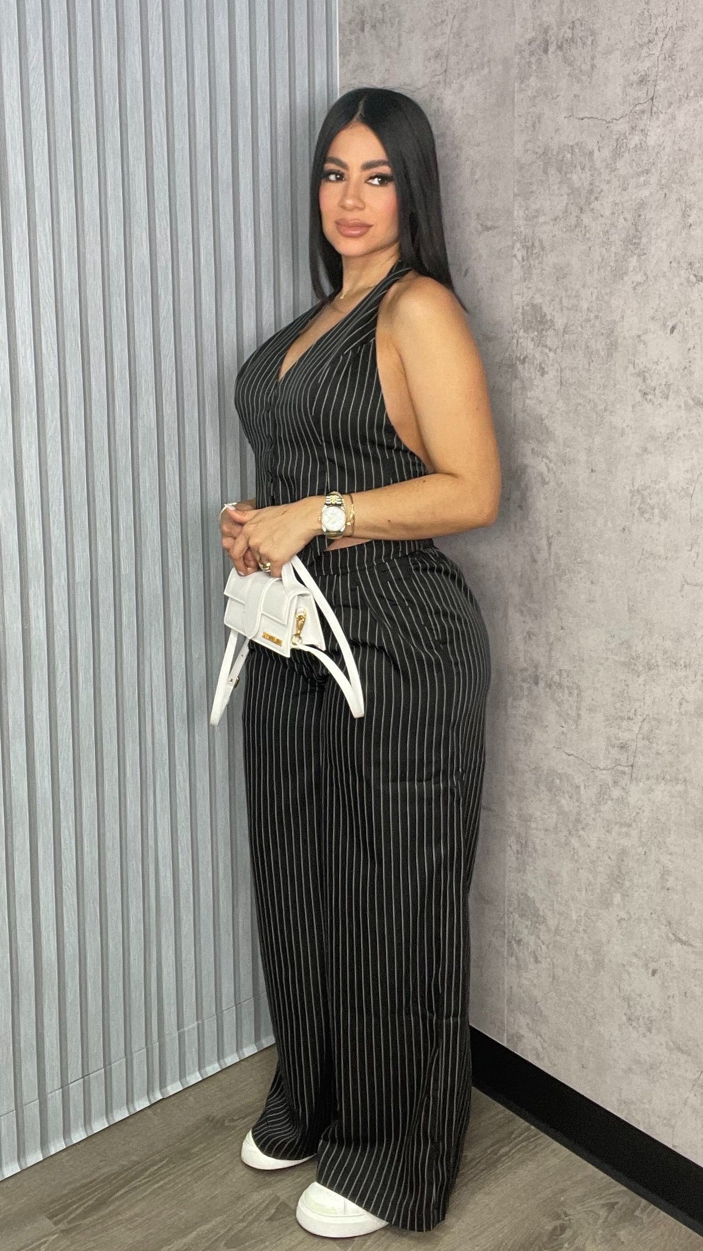 Letty Vest Black Pants Set