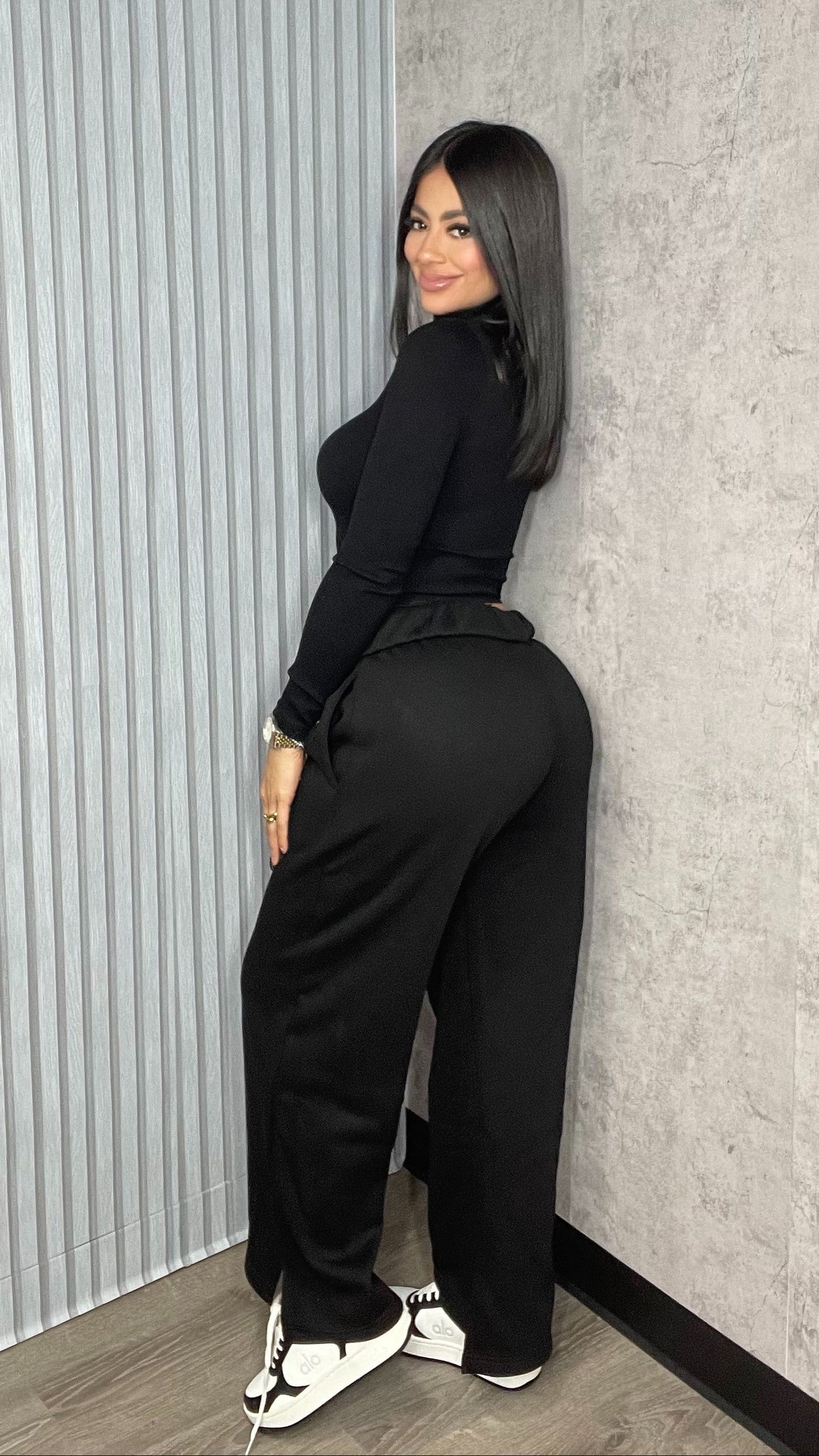 VANNE Sweatpants Set Black