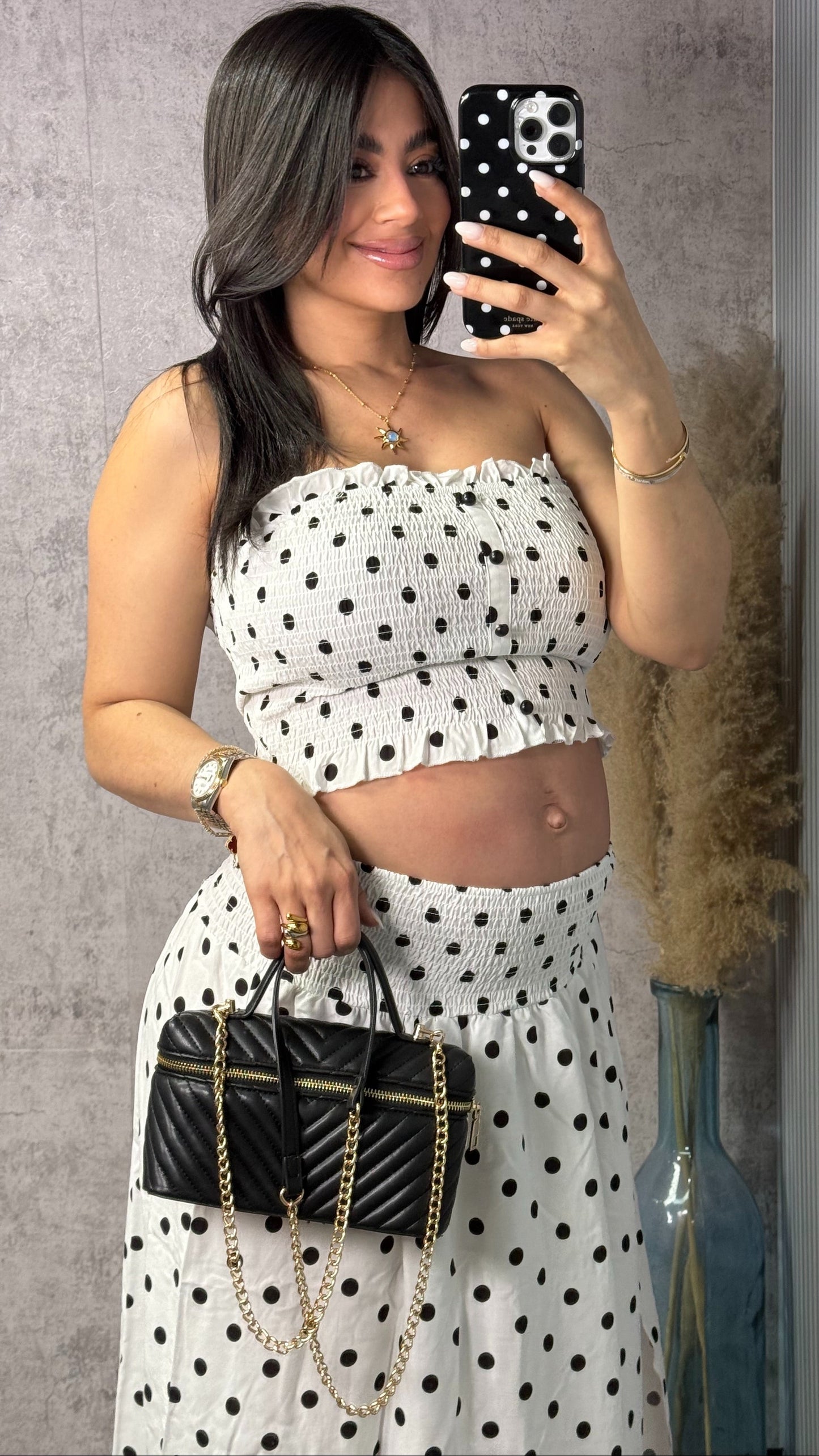 POLKA DOTS MAXI SKIRT SET