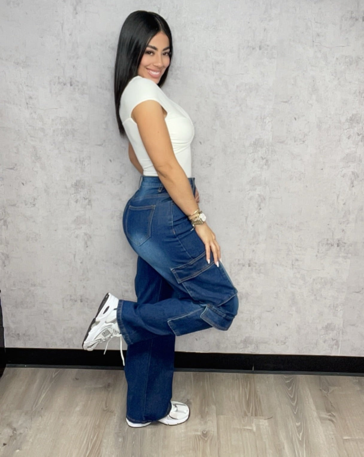 Cargo Denim Pants Blue