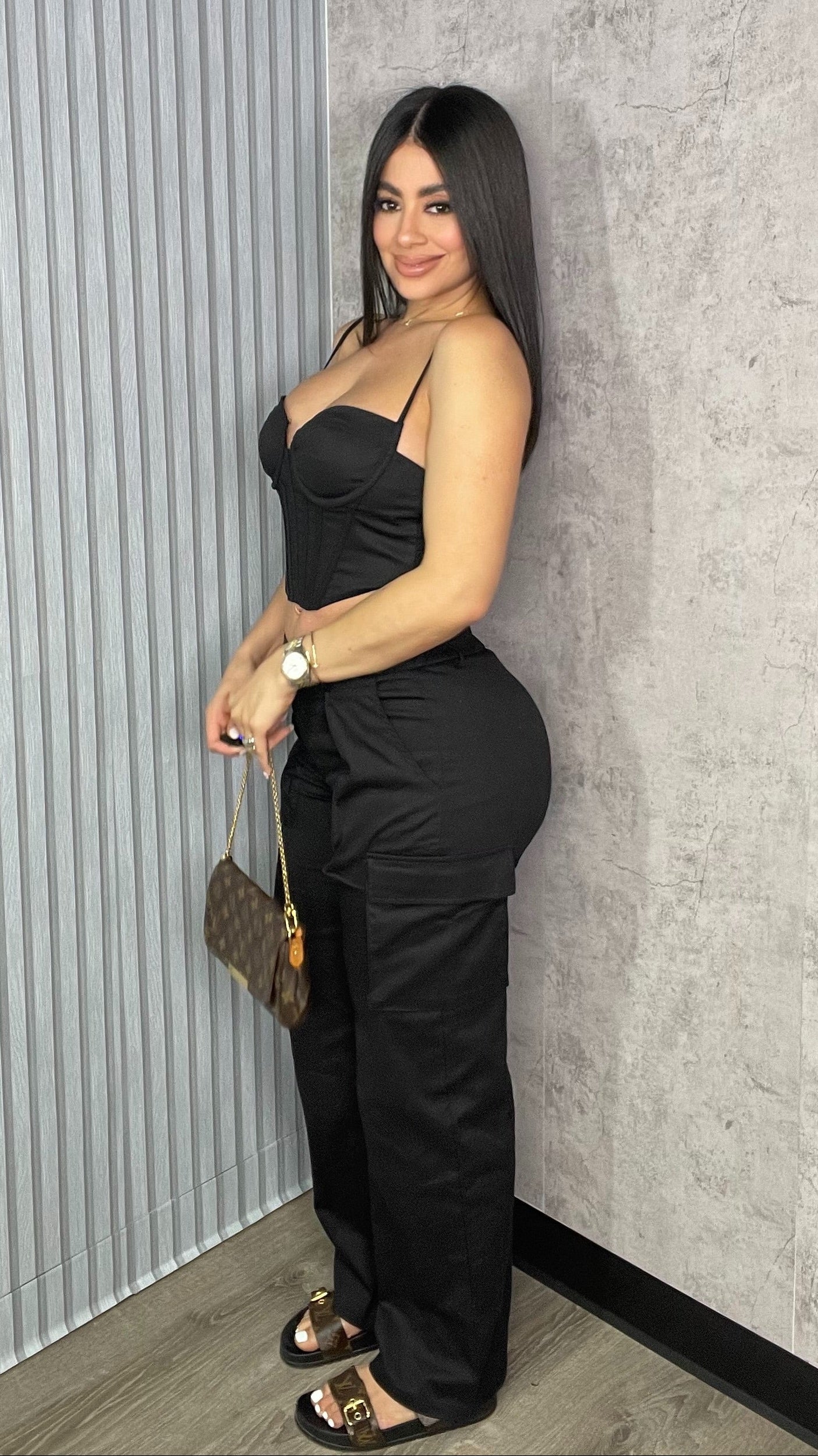 Sandry Black Corset and Pants Set