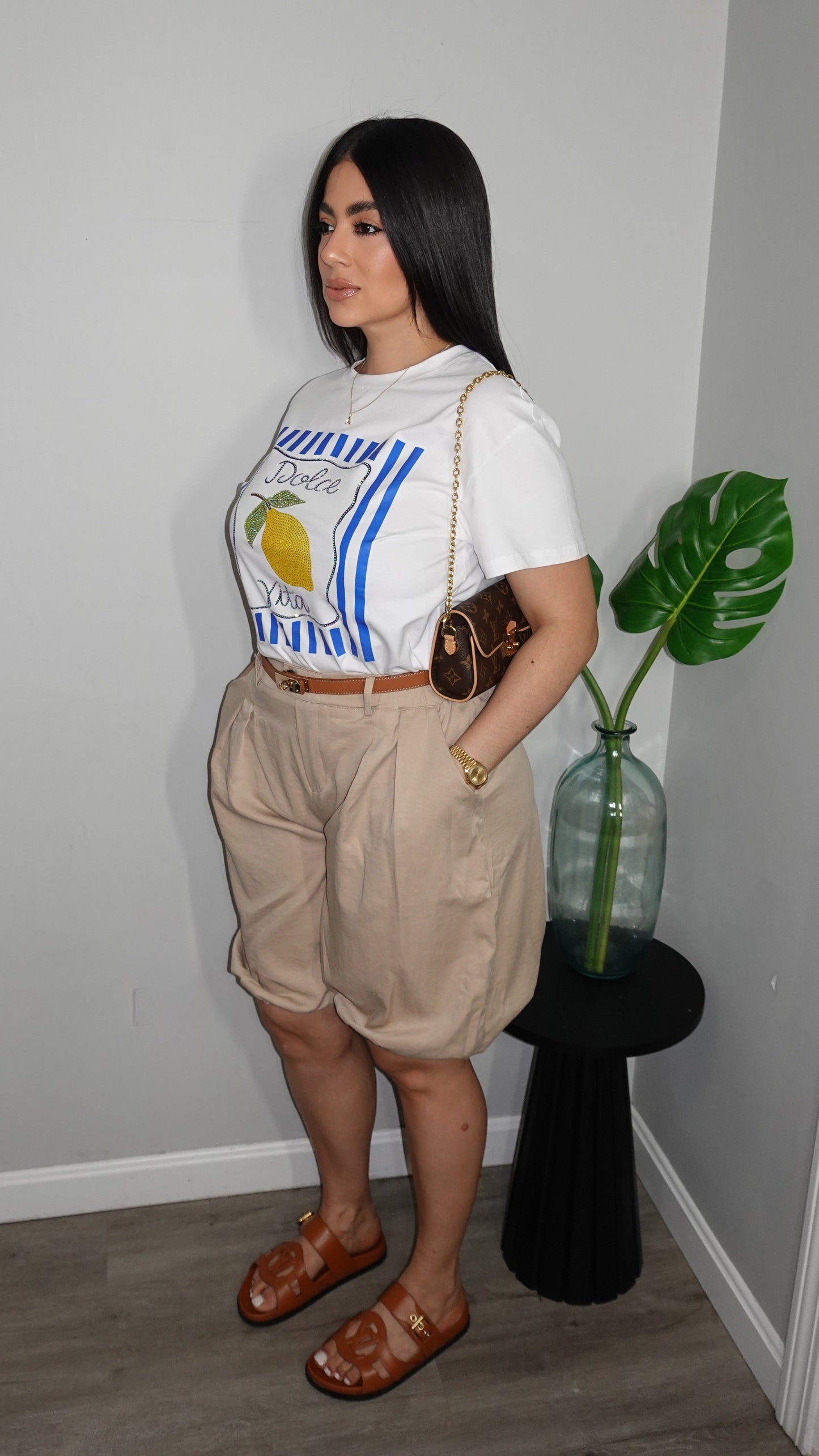 BUBBLE BERMUDA NUDE PANTS
