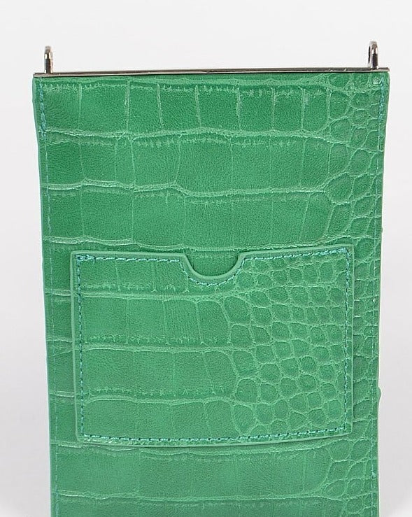 Croc Cellphone Bag (White, Green & Fuchsia)