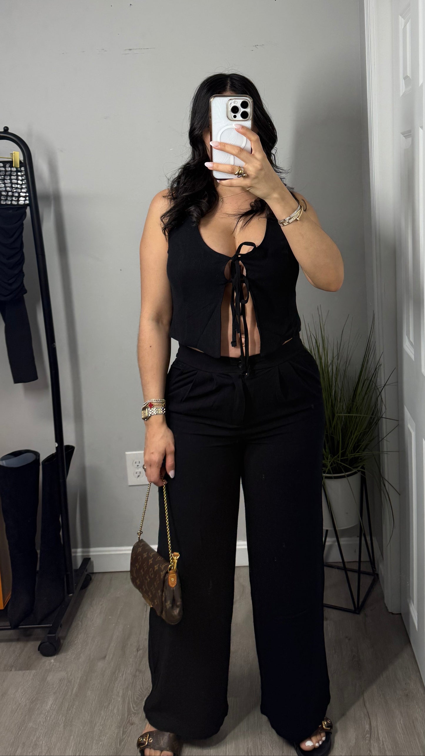 JENIKA BLACK PANTS SET