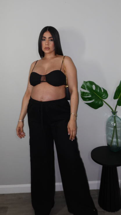 MARGARET BLACK PANTS SET