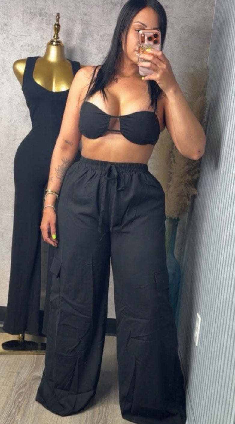 MARGARET BLACK PANTS SET