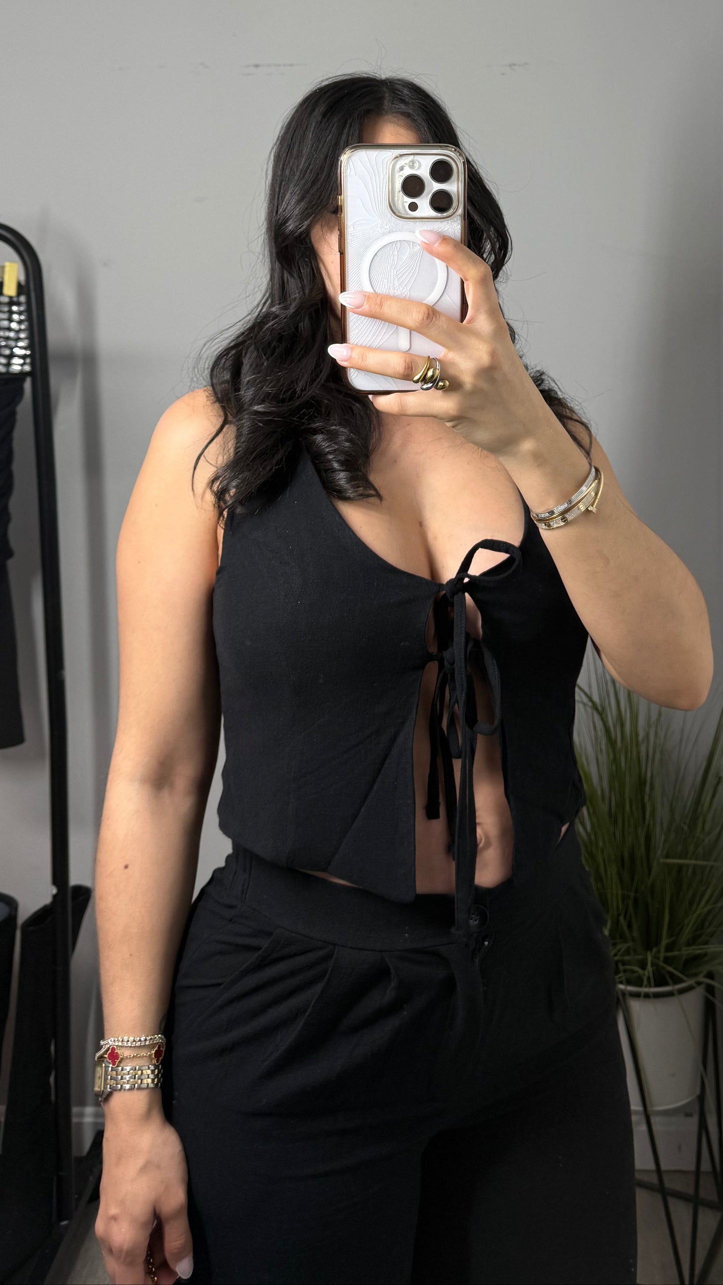 JENIKA BLACK PANTS SET