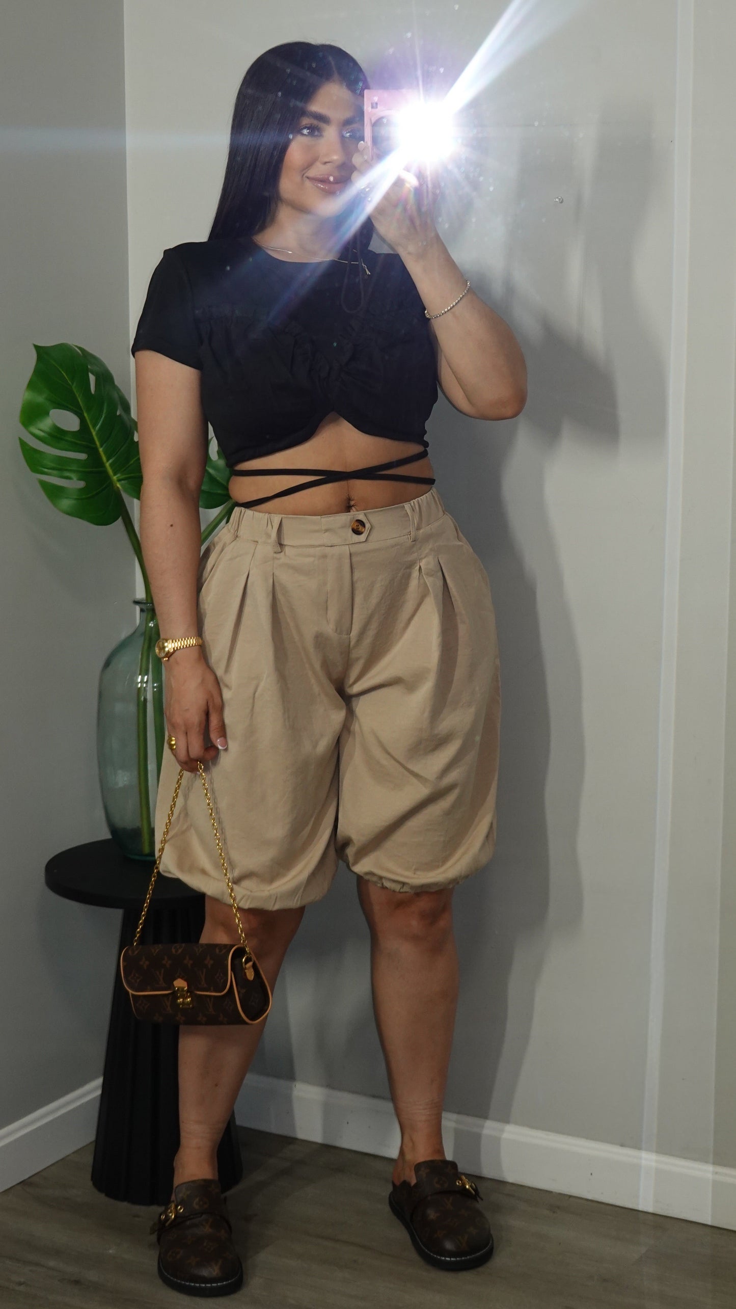 BUBBLE BERMUDA NUDE PANTS