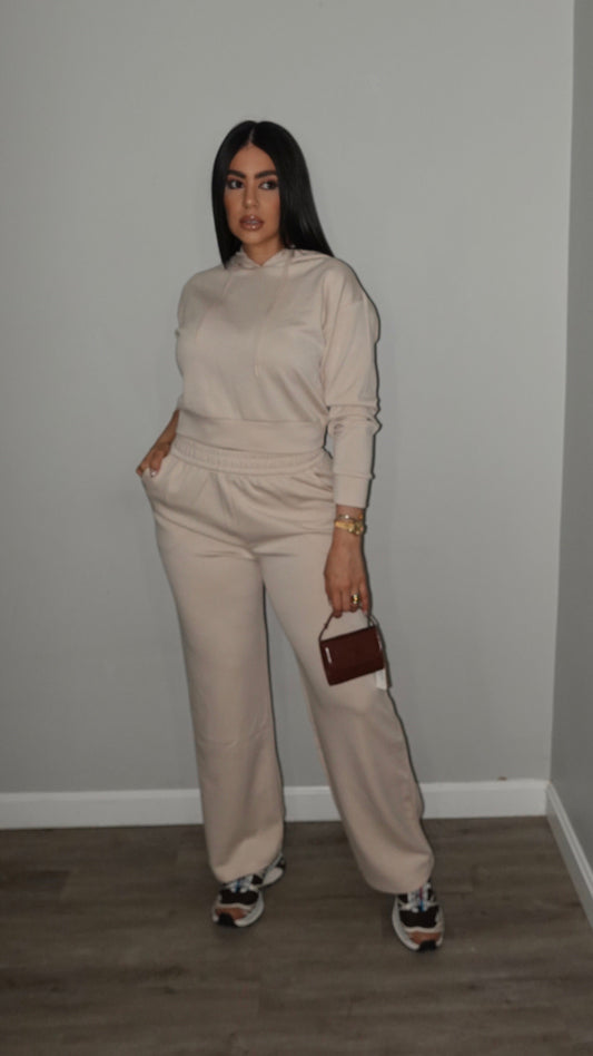 BEIGE HOODIE SET