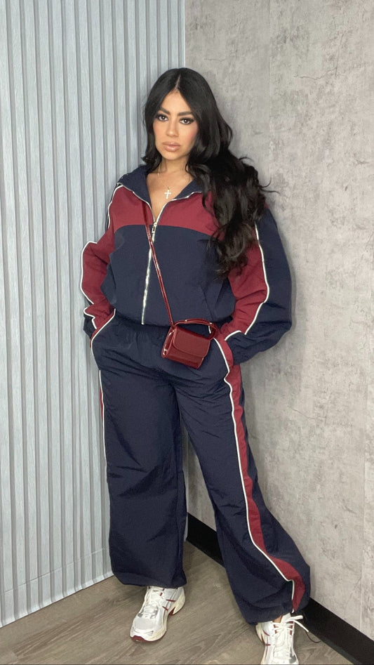 Colorblock Windbreaker Set