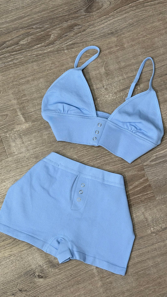 Gia Bralette And Shorts Set BLUE