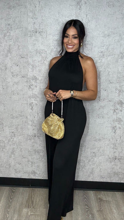 Backless Black Jumpsuit