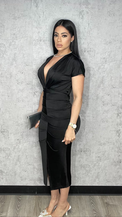 Miranda MIDI Black Dress