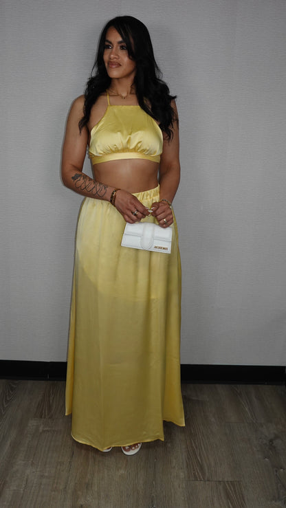 BUTTER YELLOW SKIRT SET