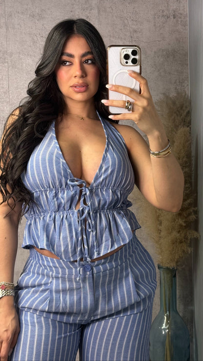 JACKY BLUE DENIM PANTS SET