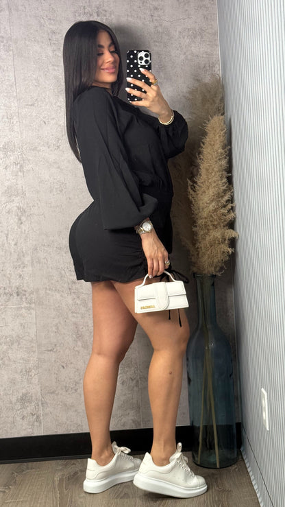 PRISCILLA BLACK ROMPER