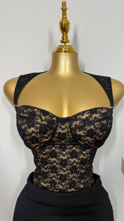 BLACK LACE BUSTIER