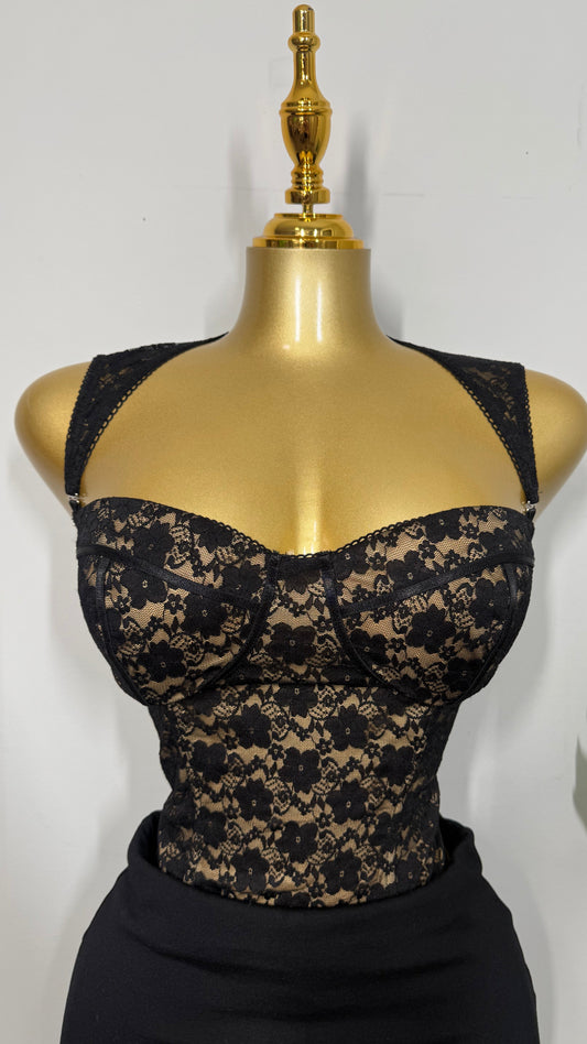 BLACK LACE BUSTIER