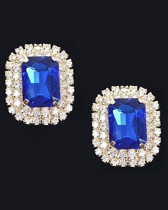 Rhinestone Stud Earring 4 Colores