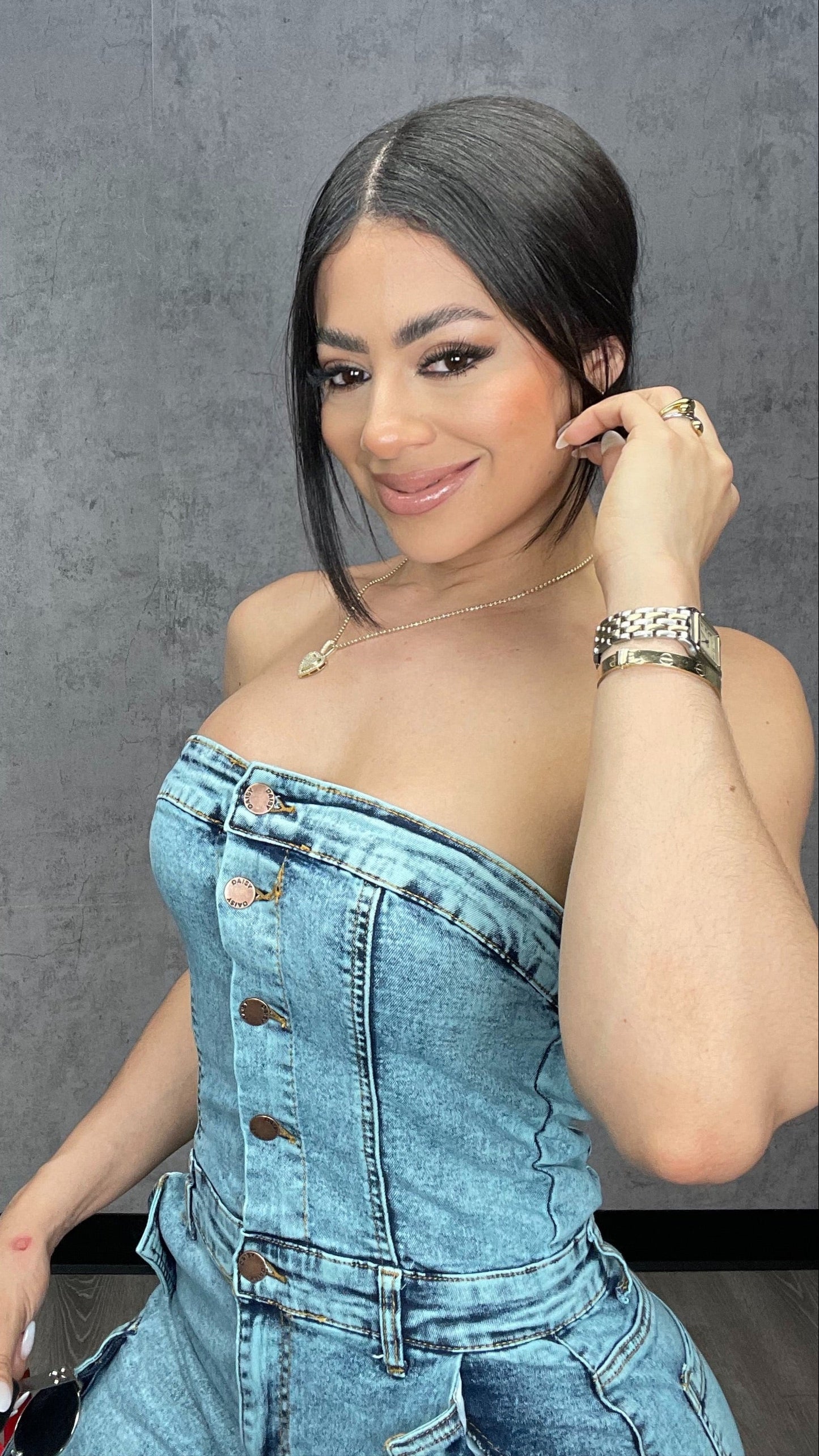 Washed Cargo Denim Jumpsuit
