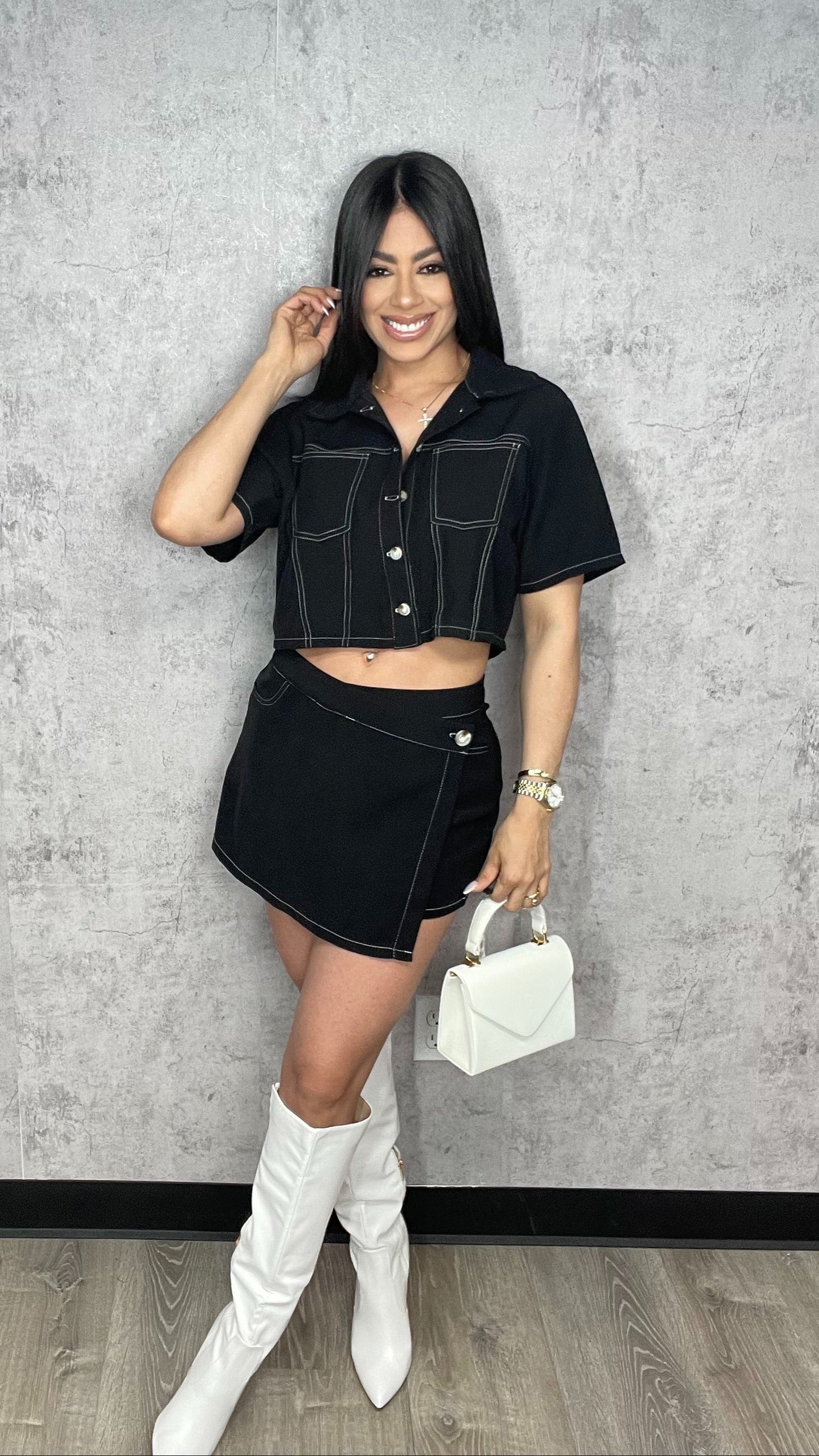 Black Skort Set
