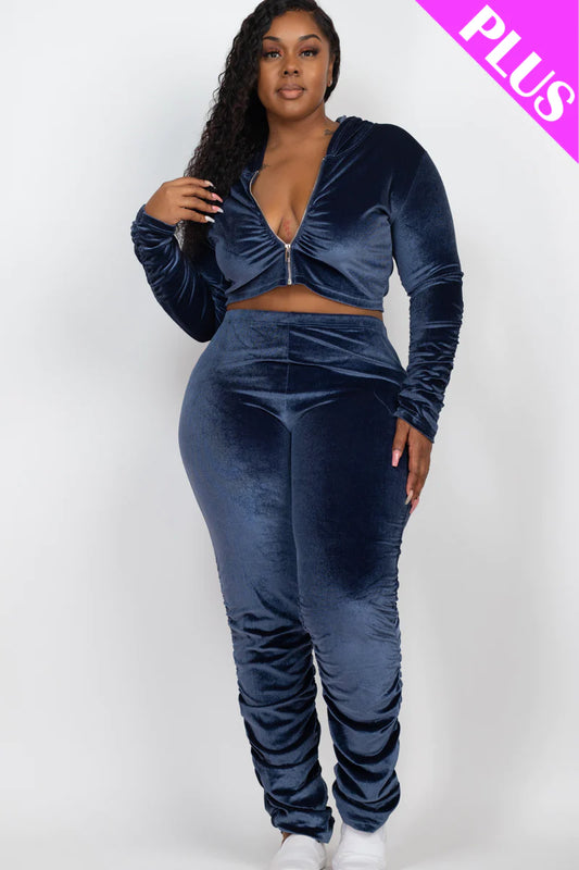 Velvet Navy Blue Set PLUS SIZE