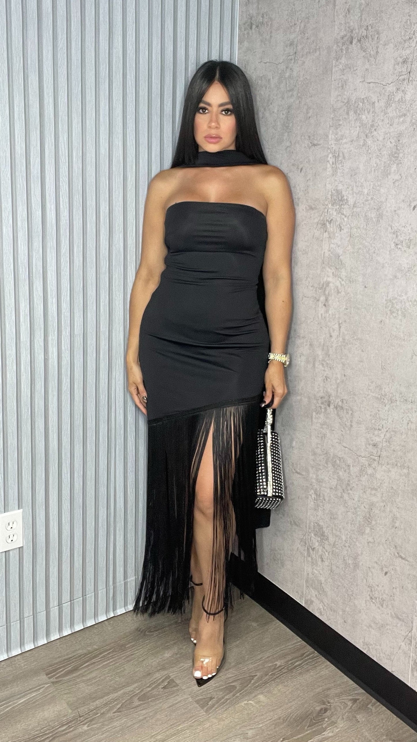 MELINA BLACK DRESS (2 PCS)