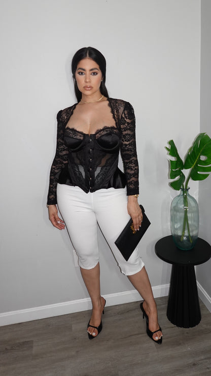 BLACK LACE TOP