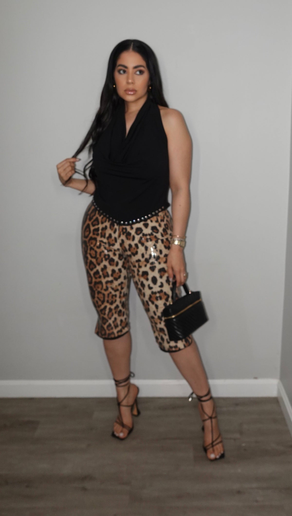 CAPRI ANIMAL PRINT SEQUINS PANTS